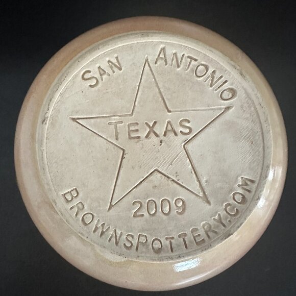 Browns Pottery Hand Made Wavy Rim Earthy Colors Medium Bowl San Antiano TX 2009 - Picture 5 of 5